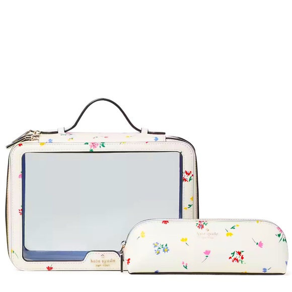 kate spade Handbags - Kate Spade Floral Makeup Case Staci Garden Bouquet Travel Cosmetic Set of 2 NWT